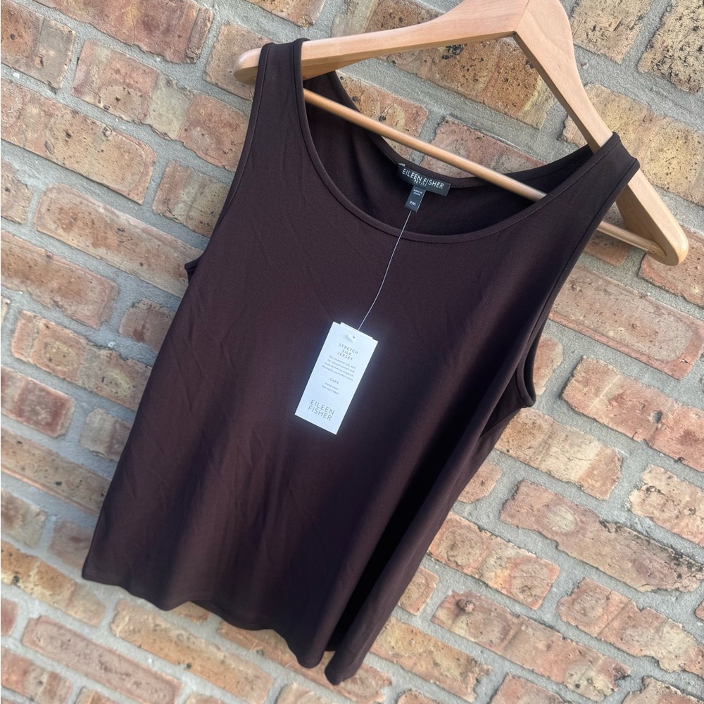 NWT Eileen Fisher Dark Brown Tank Top Sz PM